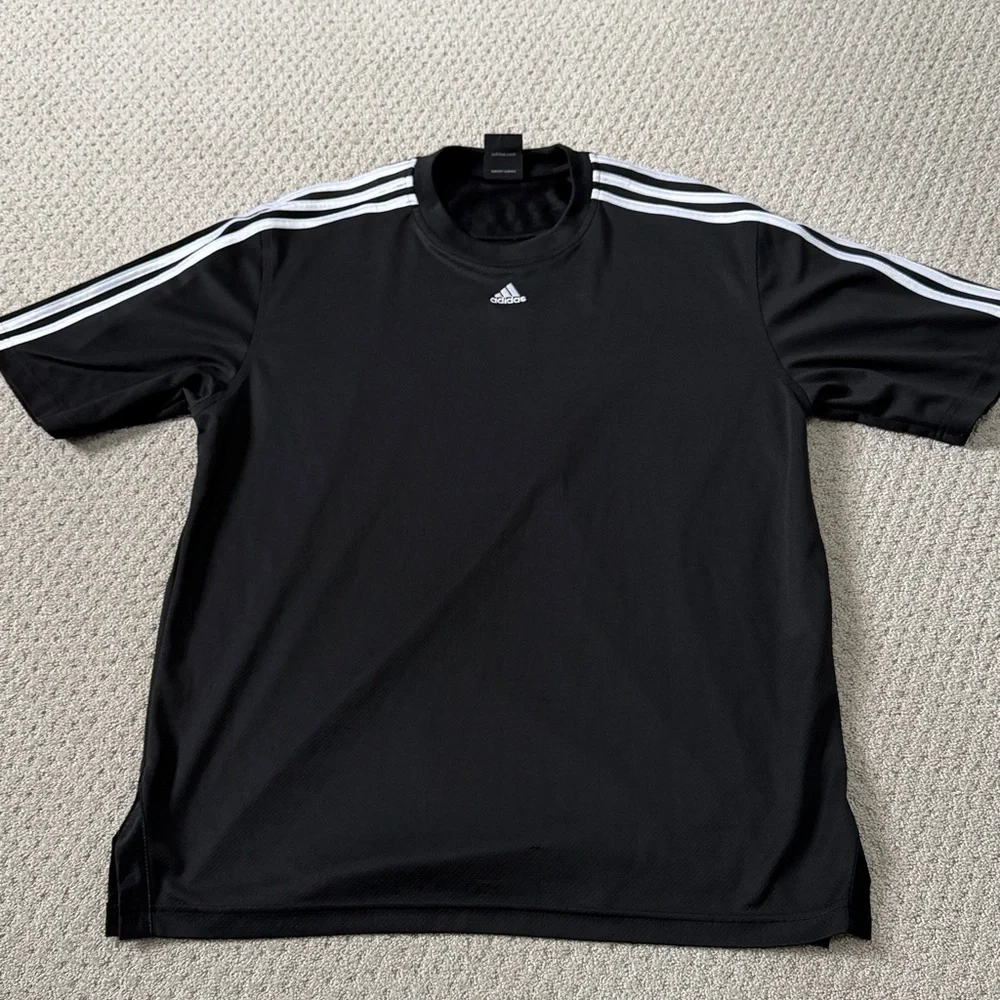 Adidas Men's Black and White Short Sleeve Tee - Picture 2 of 3